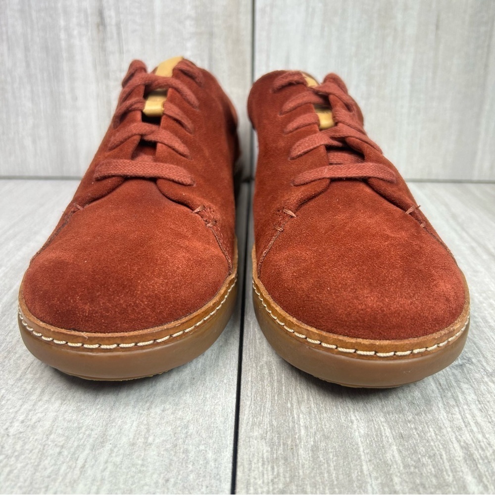 Clarks Amberlee Crest Rust Maroon Suede Classic Sneaker Lace Shoe Womens Size 9 - Picture 5 of 11
